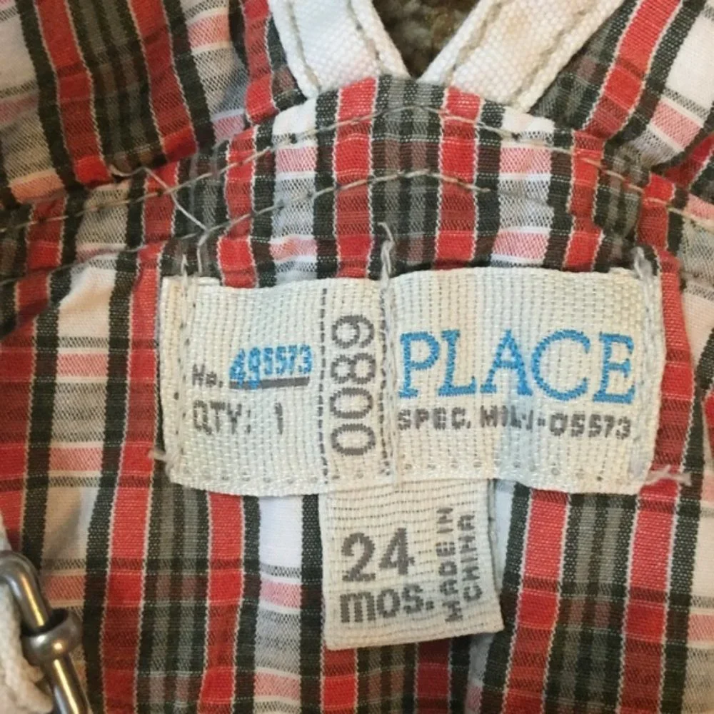 Children's Place beige overalls Tiki Island